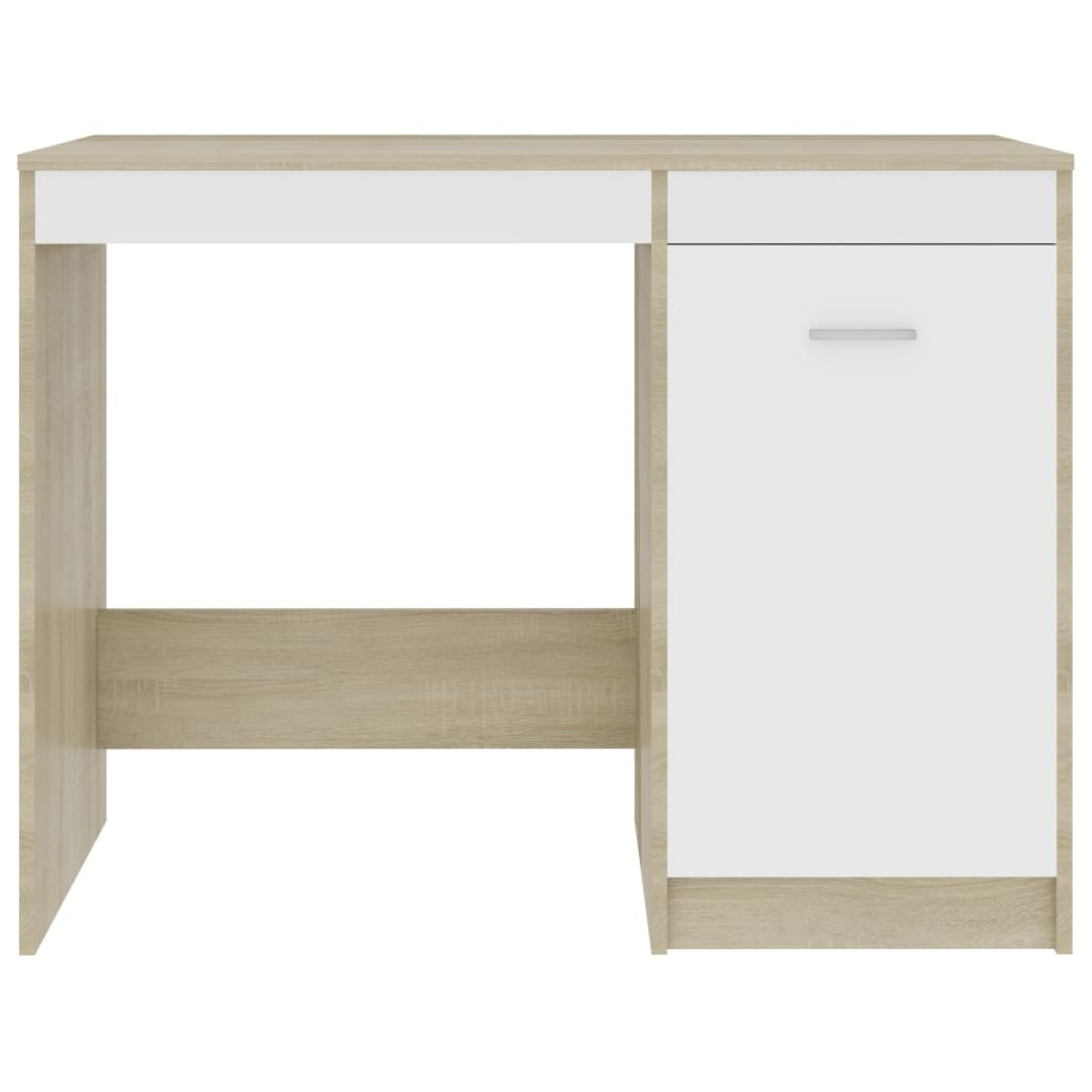 vidaXL Γραφείο Λευκό / Sonoma Δρυς 100 x 50 x 76 εκ. από Μοριοσανίδα