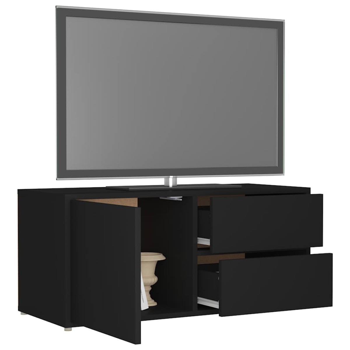 vidaXL Έπιπλο Τηλεόρασης Μαύρο 80 x 34 x 36 εκ. από Μοριοσανίδα