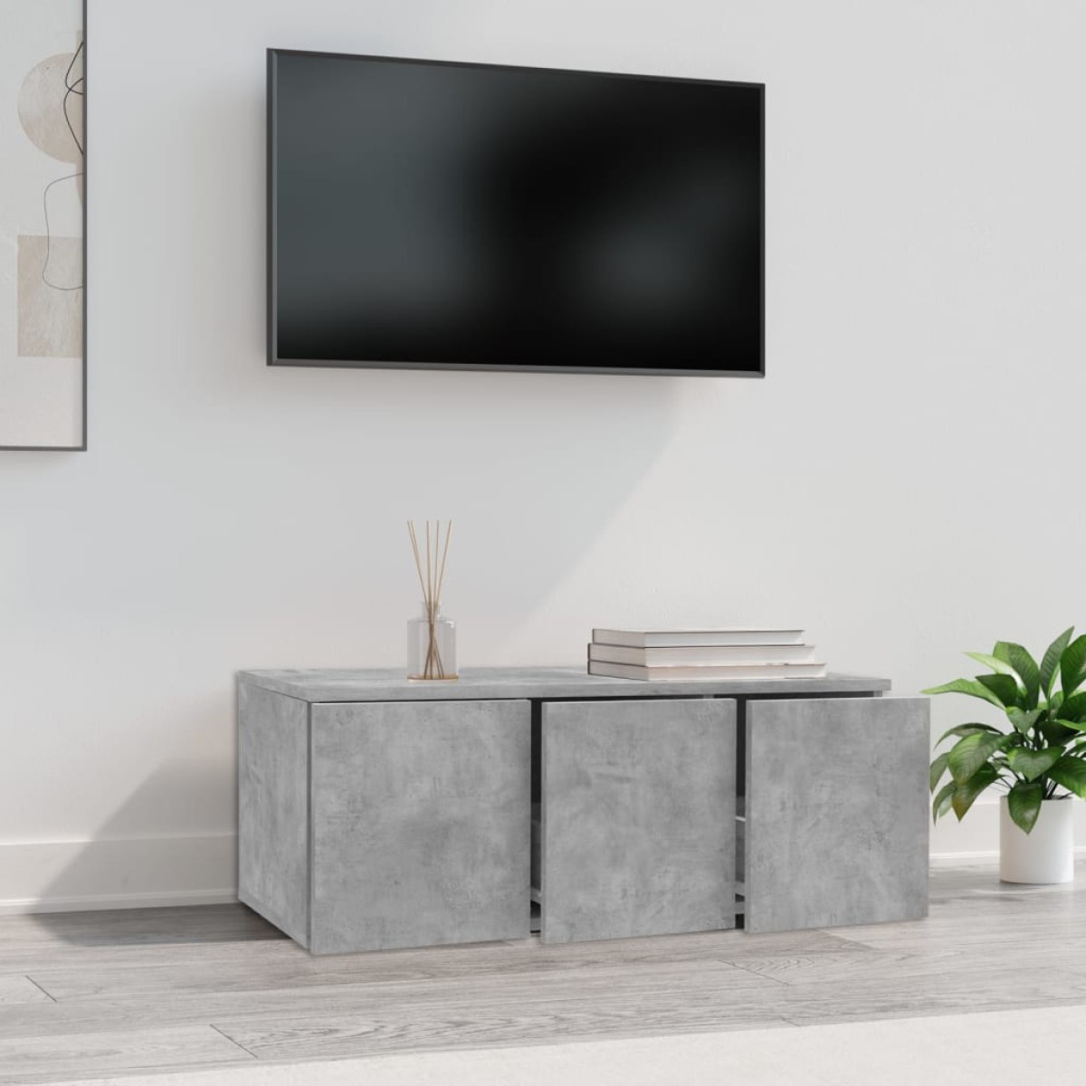 vidaXL Έπιπλο Τηλεόρασης Γκρι Σκυροδέματος 80x34x30 εκ. Μοριοσανίδα