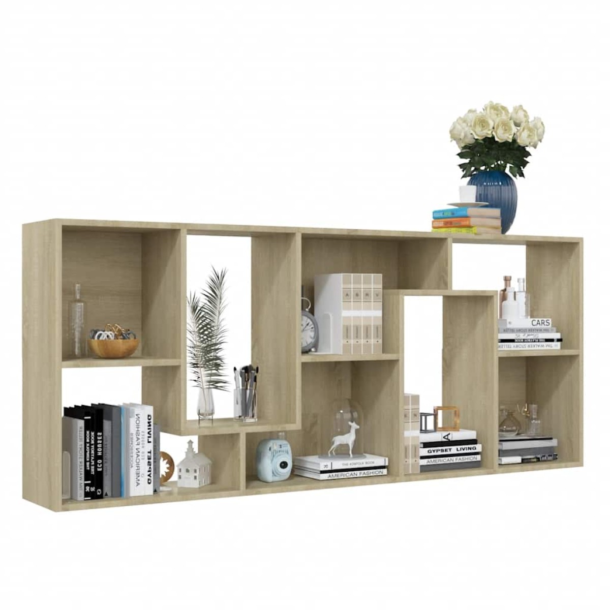 vidaXL Βιβλιοθήκη Χρώμα Sonoma Δρυς 67x24x161 εκ. από Μοριοσανίδα