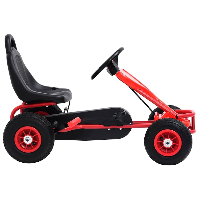 vidaXL Go Kart με Πετάλια και Λάστιχα Πεπιεσμένου Αέρα Κόκκινο