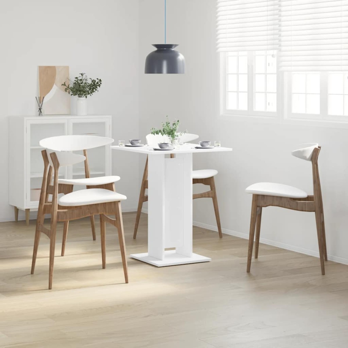 vidaXL Τραπέζι Bistro Λευκό 60 x 60 x 75 εκ. Μοριοσανίδα