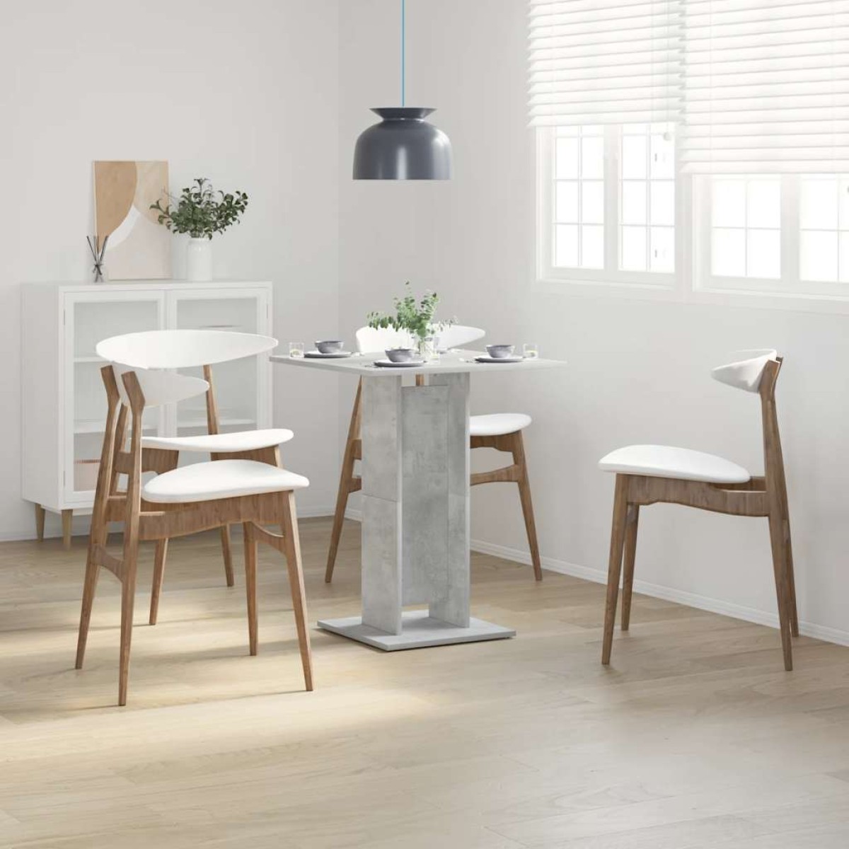 vidaXL Τραπέζι Bistro Γκρι Σκυροδέματος 60 x 60 x 75 εκ. Μοριοσανίδα