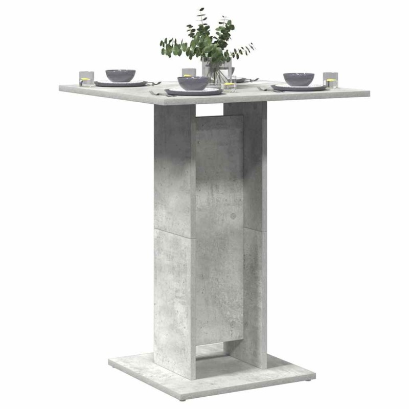 vidaXL Τραπέζι Bistro Γκρι Σκυροδέματος 60 x 60 x 75 εκ. Επεξ. Ξύλο
