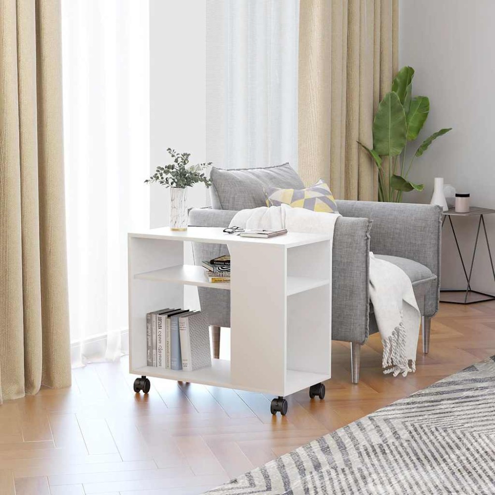 vidaXL Τραπέζι Βοηθητικό Λευκό 70 x 35 x 60,5 εκ. από Επεξεργασμένο Ξύλο