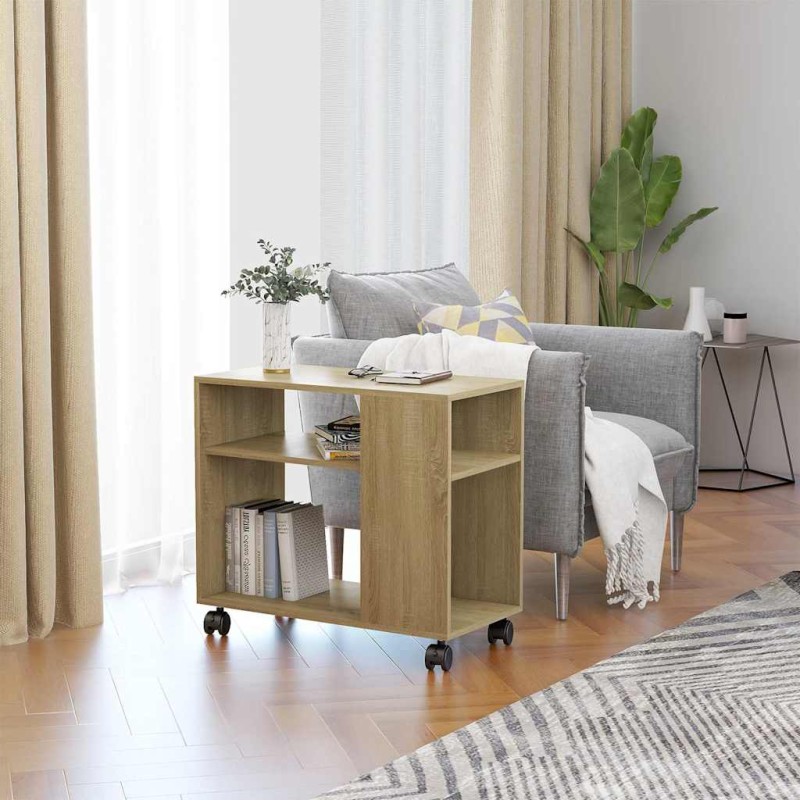 vidaXL Τραπέζι Βοηθητικό Sonoma Δρυς 70x35x60,5 εκ. Επεξεργασμένο Ξύλο