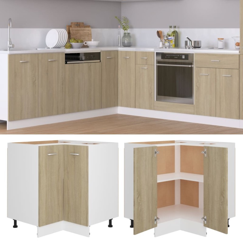vidaXL Γωνιακό Ντουλάπι "Lyon" σε Χρώμα Sonoma Δρυς 75,5x75,5x81,5 εκ. από Τεχνητό Ξύλο