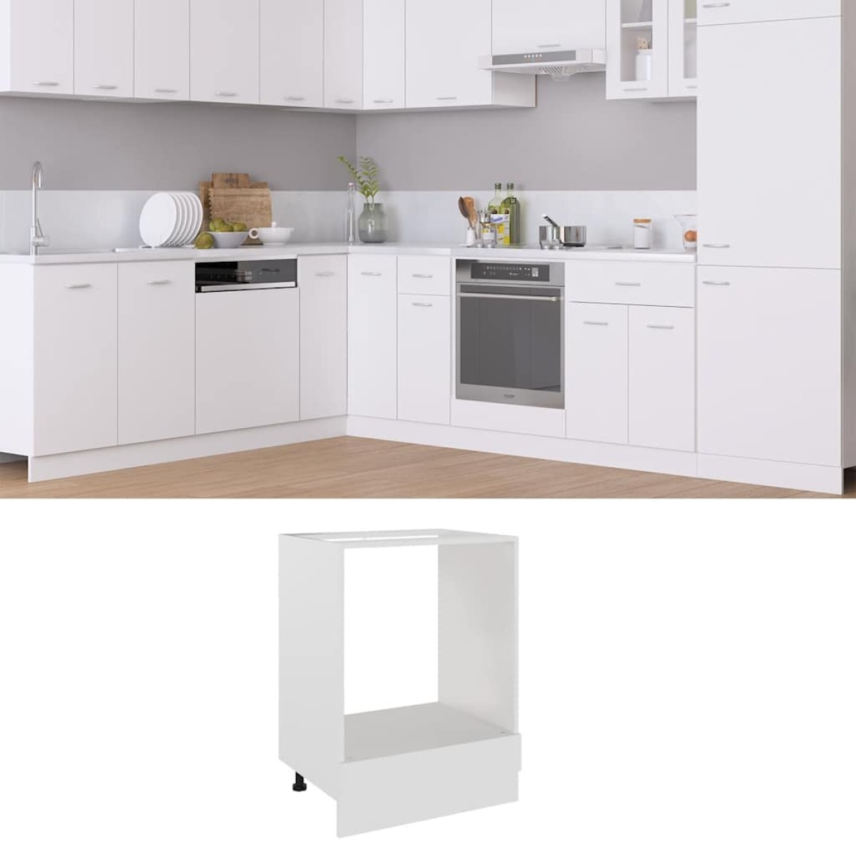vidaXL Ντουλάπι για Φούρνο Λευκό 60x46x81,5 εκ. Μοριοσανίδα
