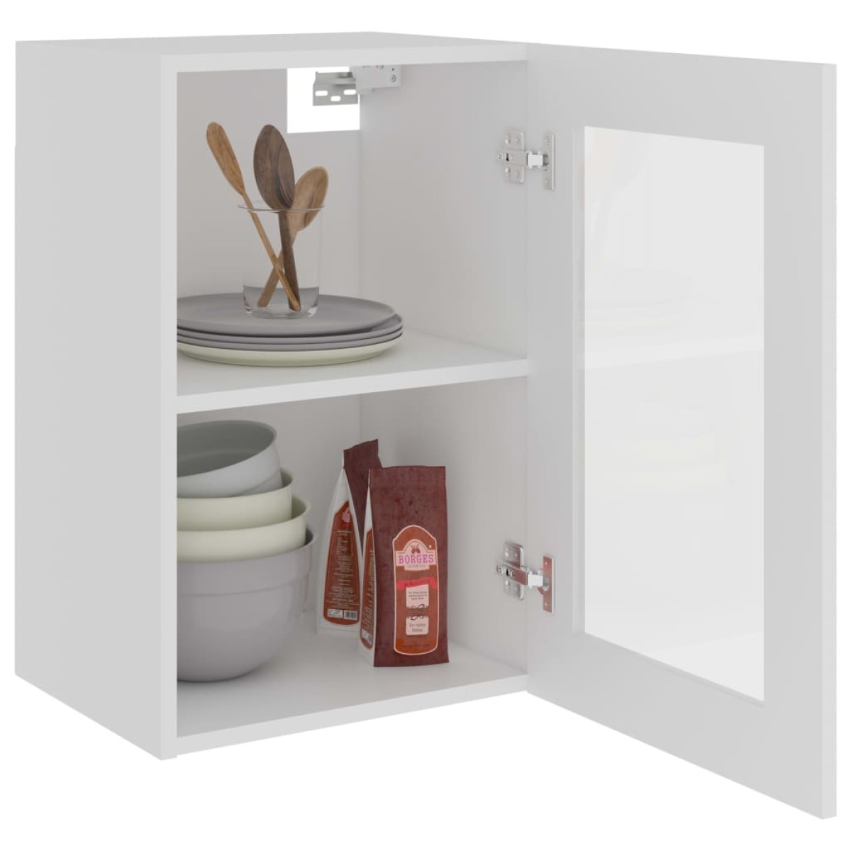 vidaXL Ντουλάπι Κρεμαστό με Τζάμι Λευκό 40x31x60 εκ. Μοριοσανίδα