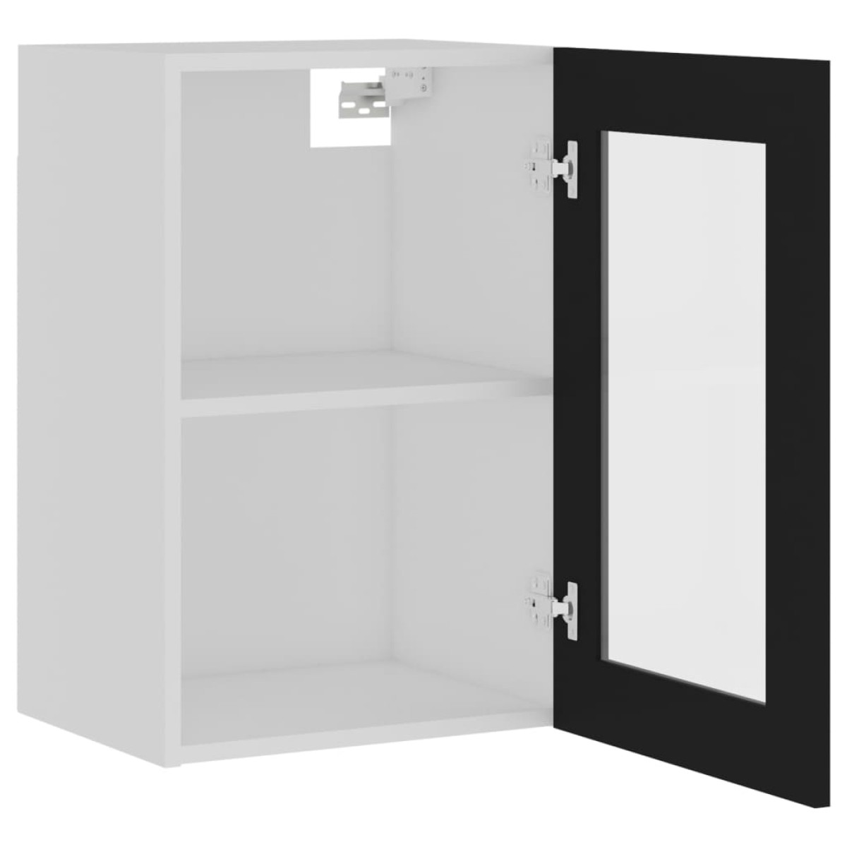 vidaXL Ντουλάπι Κρεμαστό με Τζάμι Μαύρο 40x31x60 εκ. Μοριοσανίδα