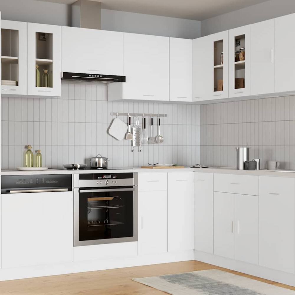vidaXL Κρεμαστό Γυάλινο Ντουλάπι "Lyon" Λευκό 60x31x60 εκ. από Τεχνητό Ξύλο