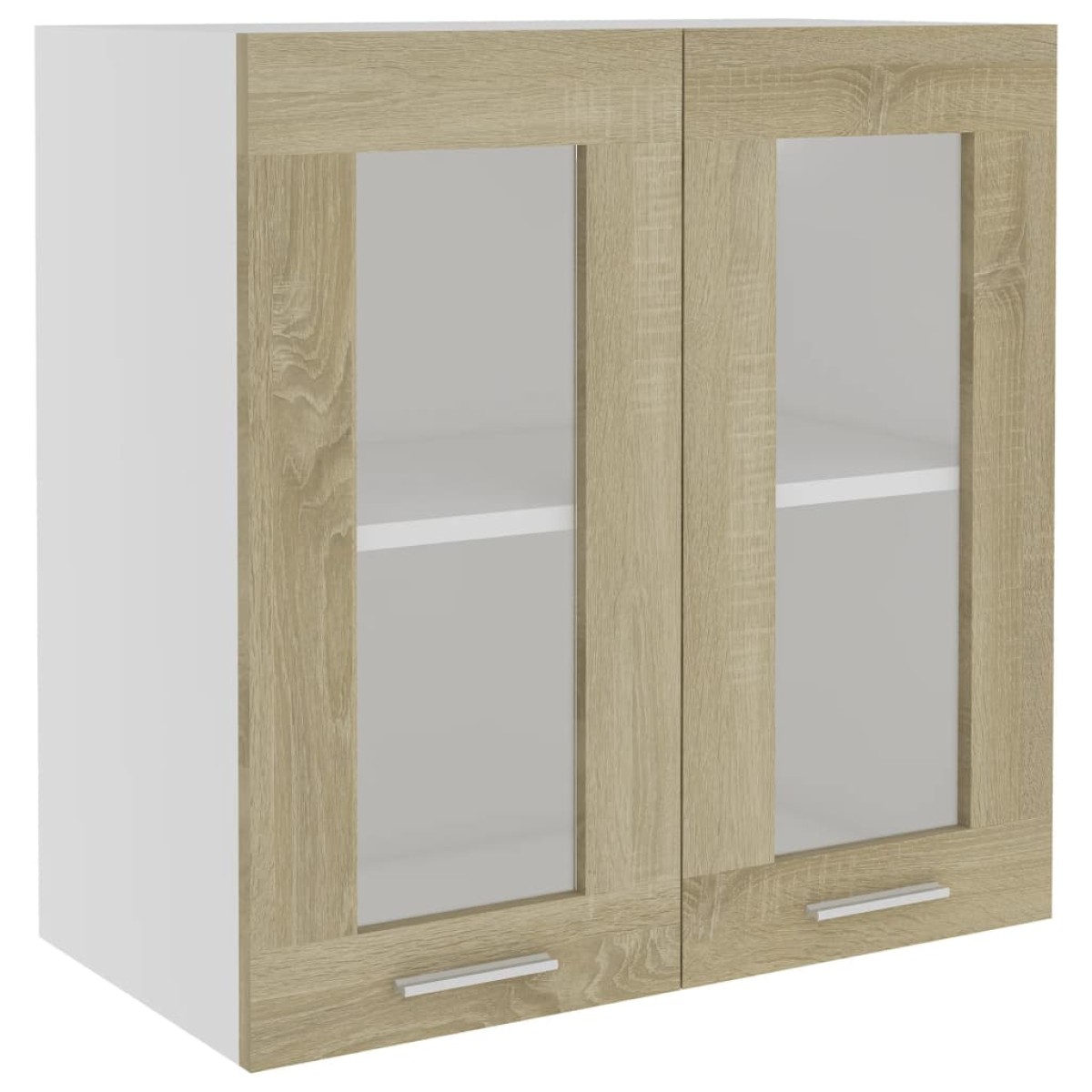 vidaXL Ντουλάπι Κρεμαστό με Τζάμι Sonoma Δρυς 60x31x60 εκ. Μοριοσανίδα