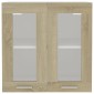 vidaXL Ντουλάπι Κρεμαστό με Τζάμι Sonoma Δρυς 60x31x60 εκ. Μοριοσανίδα