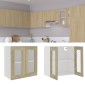 vidaXL Ντουλάπι Κρεμαστό με Τζάμι Sonoma Δρυς 60x31x60 εκ. Μοριοσανίδα