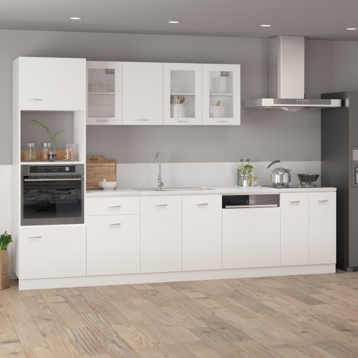 vidaXL Ντουλάπι Κρεμαστό με Τζάμι Λευκό 80x31x60 εκ. Μοριοσανίδα