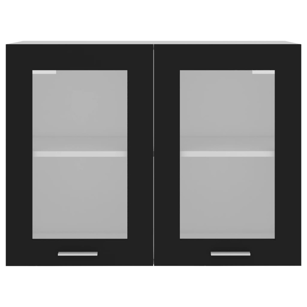 vidaXL Ντουλάπι Κρεμαστό με Τζάμι Μαύρο 80x31x60 εκ. Μοριοσανίδα