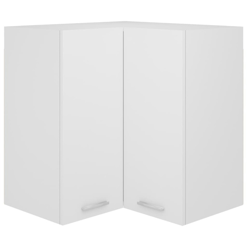 vidaXL Κρεμαστό Γωνιακό Ντουλάπι "Lyon" Λευκό 57x57x60 εκ. από Τεχνητό Ξύλο