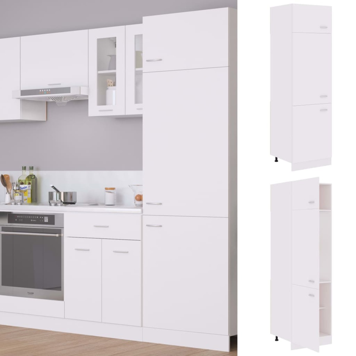 vidaXL Ντουλάπι Ψυγείου Λευκό 60x57x207 εκ. από Μοριοσανίδα