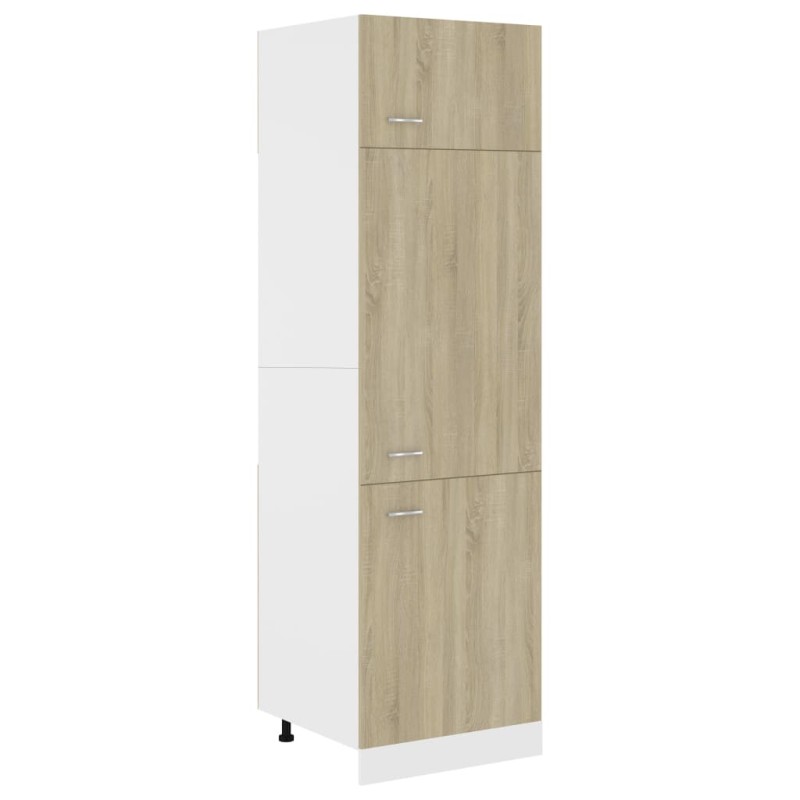 vidaXL Ντουλάπι Ψυγείου Sonoma Δρυς 60x57x207 εκ. Επεξ. Ξύλο