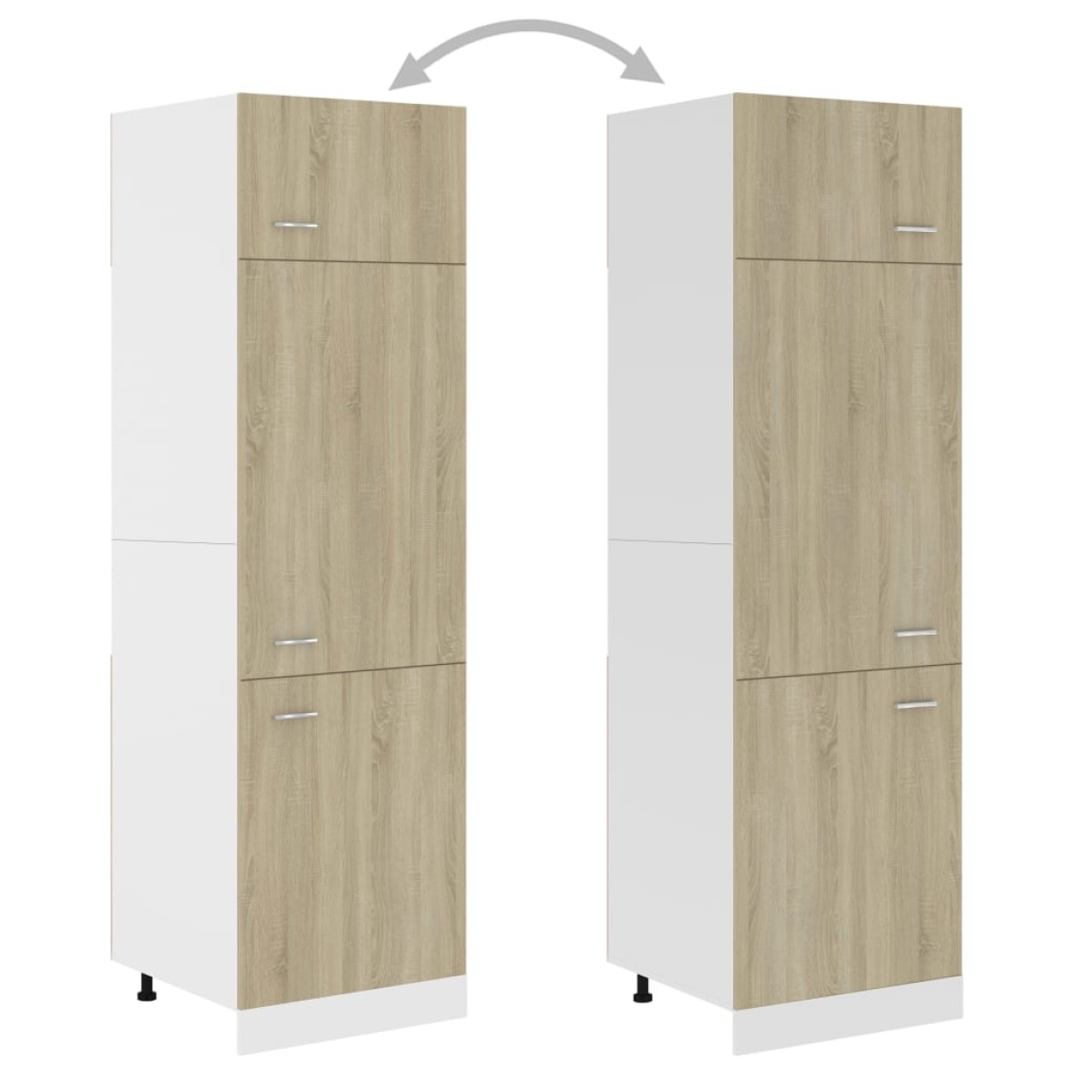 vidaXL Ντουλάπι Ψυγείου Sonoma Δρυς 60x57x207 εκ. Μοριοσανίδα