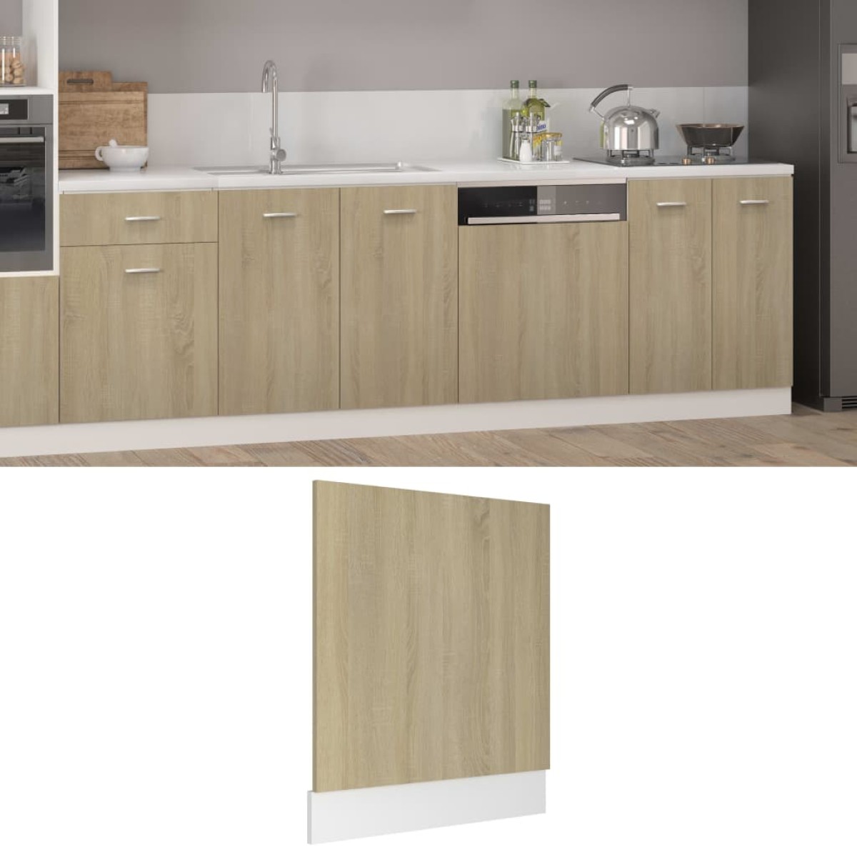 vidaXL Πρόσοψη Πλυντηρίου Πιάτων Sonoma Δρυς 59,5x3x67 εκ. Μοριοσανίδα