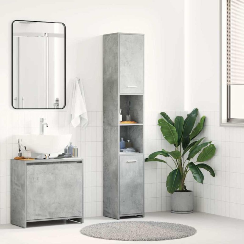 vidaXL Στήλη Μπάνιου Γκρι Σκυροδέματος 30x30x183,5 εκ. Επεξεργ. Ξύλο