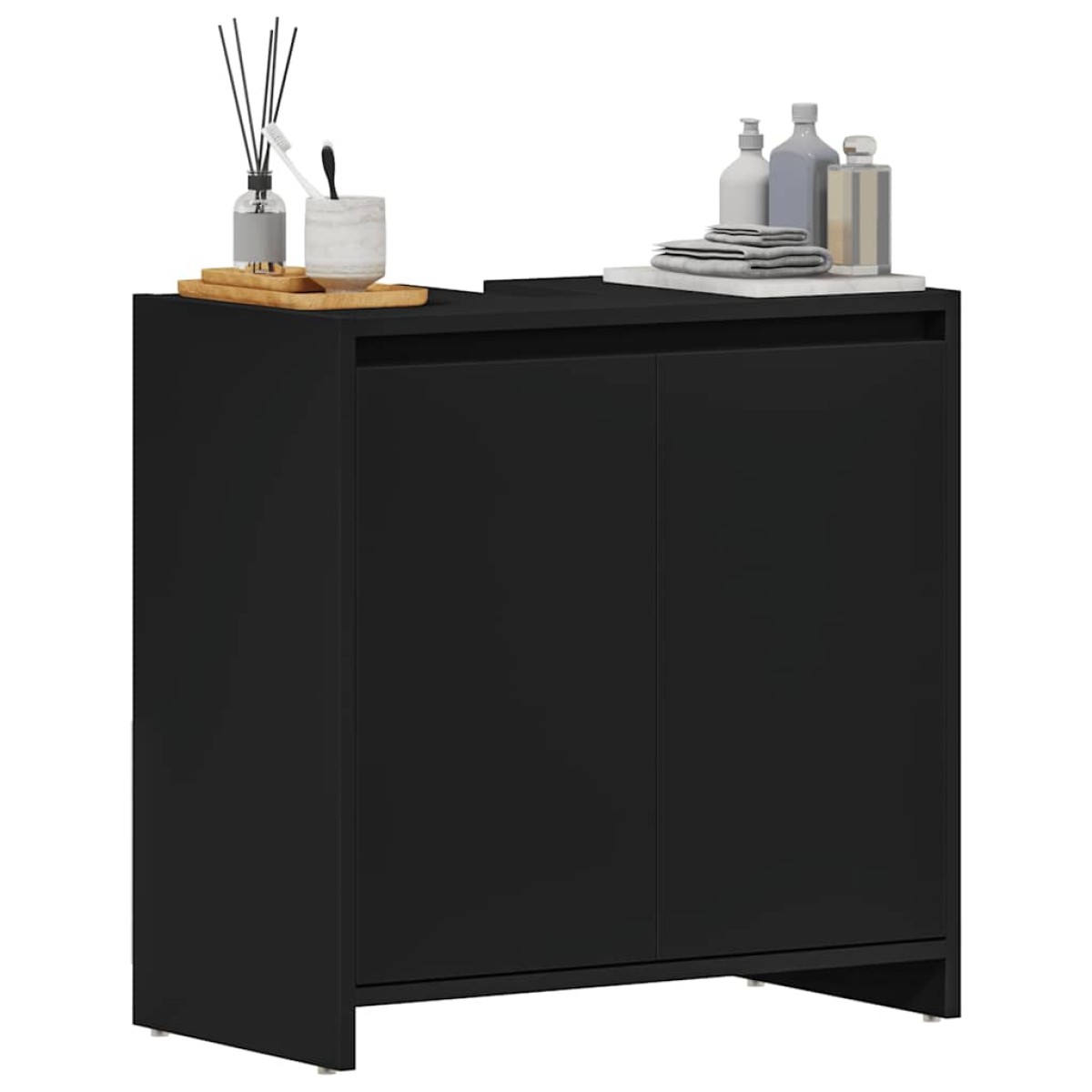 vidaXL Ντουλάπι Νιπτήρα Μαύρο 60 x 33 x 61 εκ. από Μοριοσανίδα