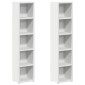 vidaXL Έπιπλα για CD 2 τεμ. Λευκά 21x16x93,5 εκ. από Μοριοσανίδα