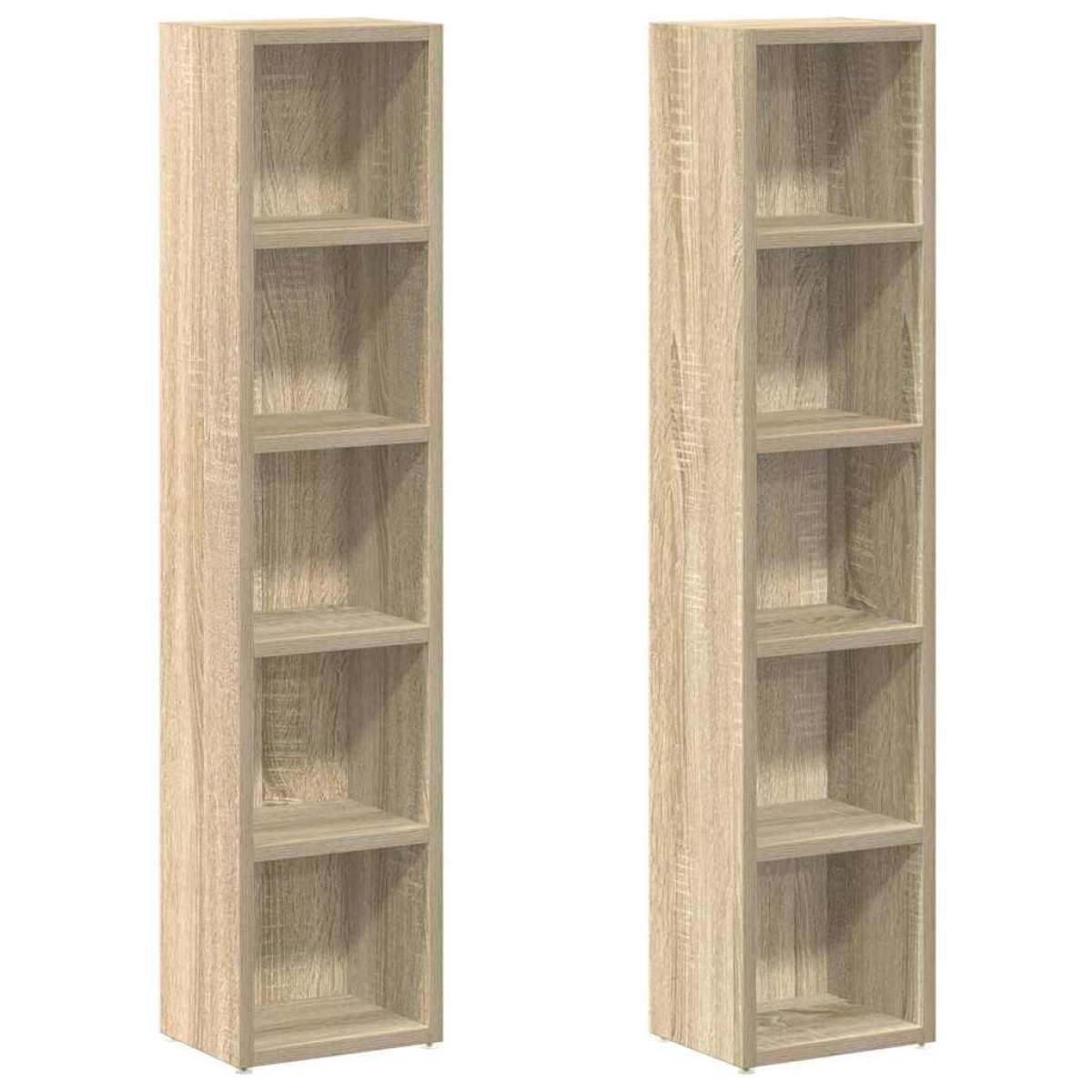 vidaXL Έπιπλα για CD 2 τεμ. Sonoma Δρυς 21x16x93,5 εκ. από Μοριοσανίδα
