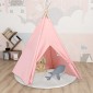 vidaXL Σκηνή Teepee Παιδική Ροζ 120x120x150 εκ. Peach Skin με Σάκο