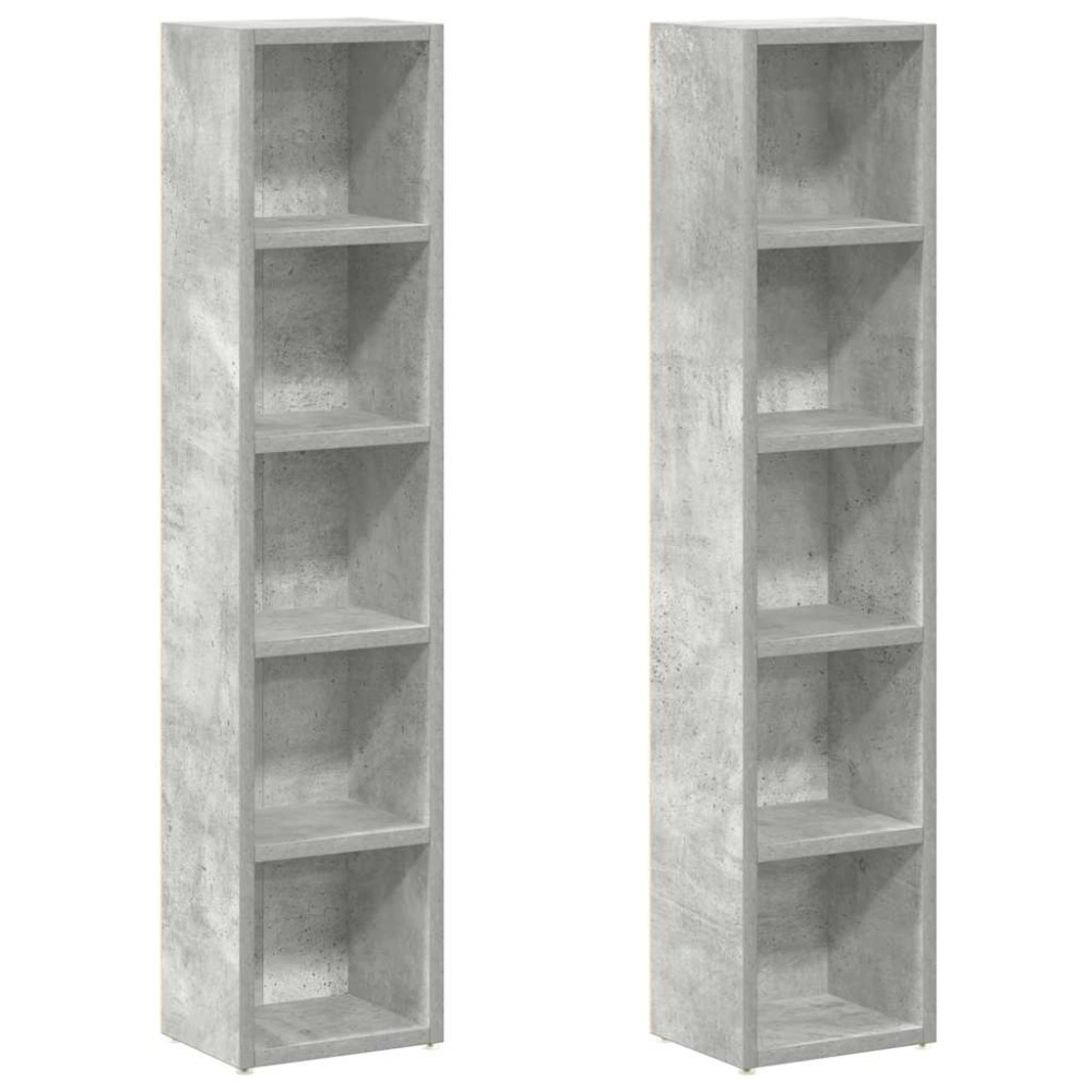 vidaXL Έπιπλα CD 2 τεμ. Γκρι Σκυροδέματος 21x16x93,5 εκ. Μοριοσανίδα