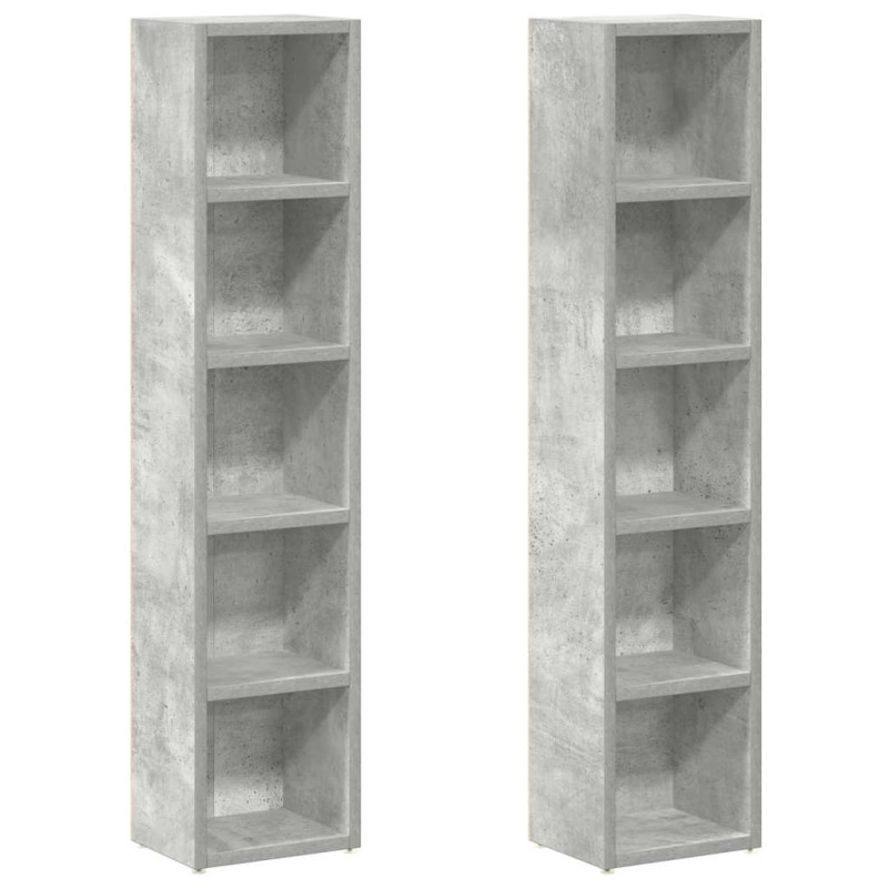 vidaXL Έπιπλα CD 2 τεμ. Γκρι Σκυροδέματος 21x16x93,5 εκ. Μοριοσανίδα
