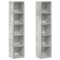 vidaXL Έπιπλα CD 2 τεμ. Γκρι Σκυροδέματος 21x16x93,5 εκ. Μοριοσανίδα