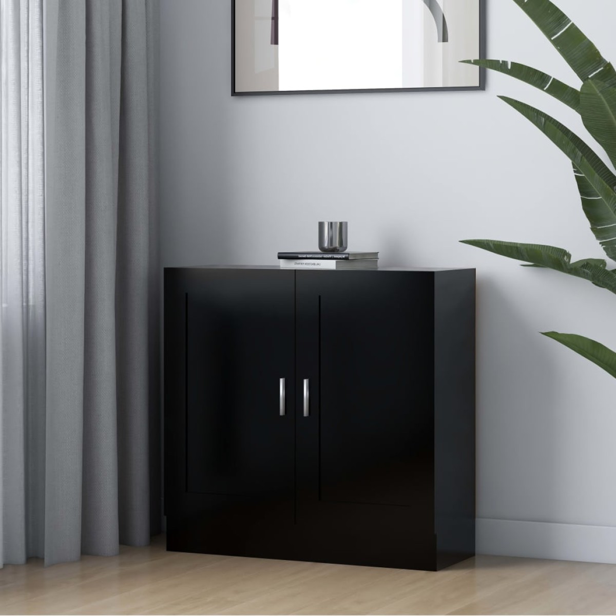 vidaXL Βιβλιοθήκη Μαύρη 82,5 x 30,5 x 80 εκ. Μοριοσανίδα