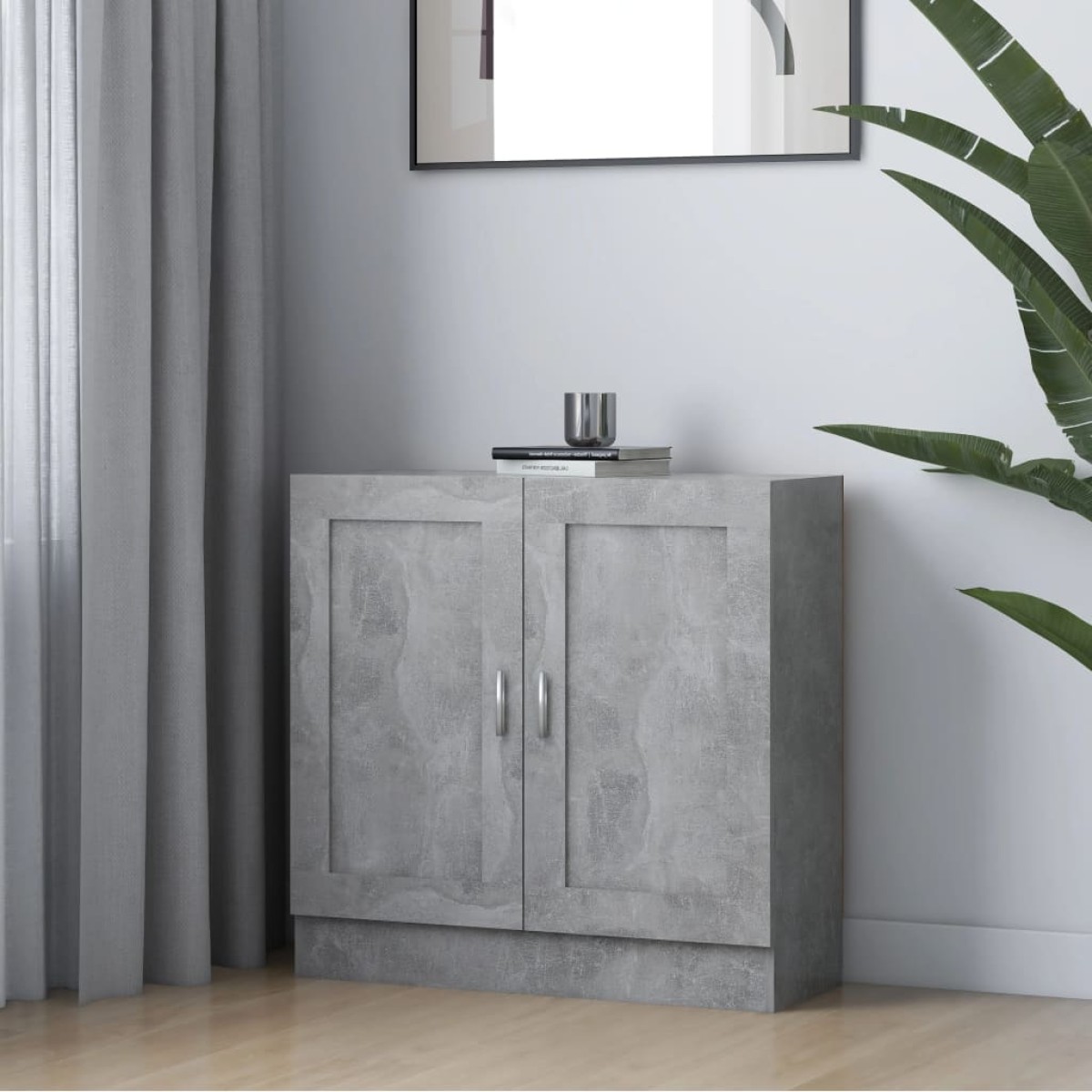 vidaXL Βιβλιοθήκη Γκρι του Σκυροδέματος 82,5x30,5x80 εκ. Μοριοσανίδα