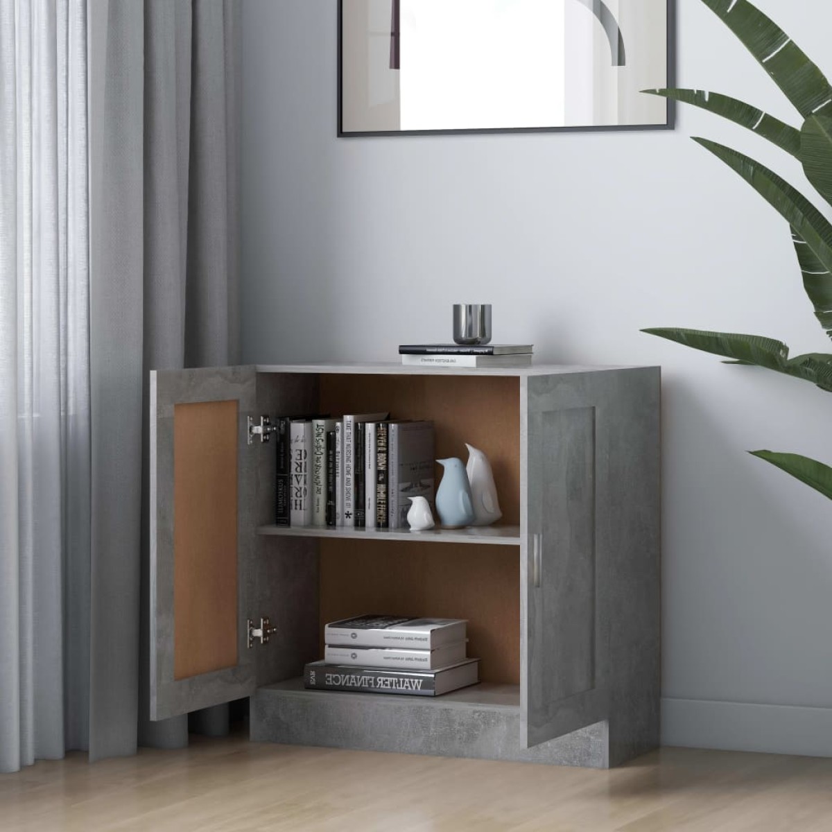 vidaXL Βιβλιοθήκη Γκρι του Σκυροδέματος 82,5x30,5x80 εκ. Μοριοσανίδα