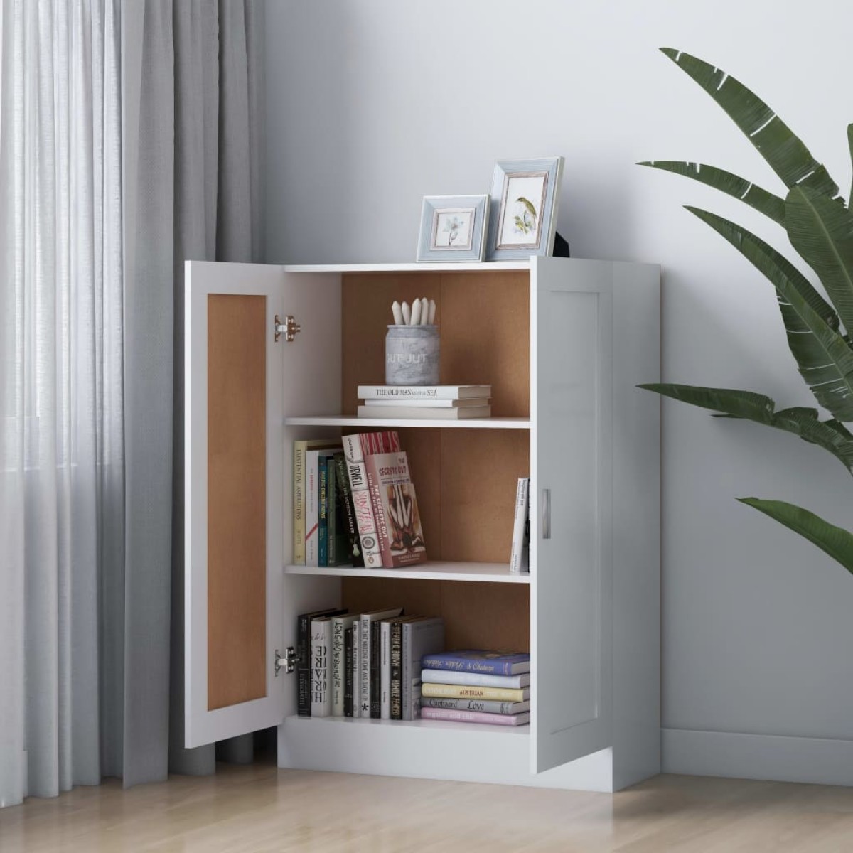 vidaXL Βιβλιοθήκη Λευκή 82,5 x 30,5 x 115 εκ. Μοριοσανίδα