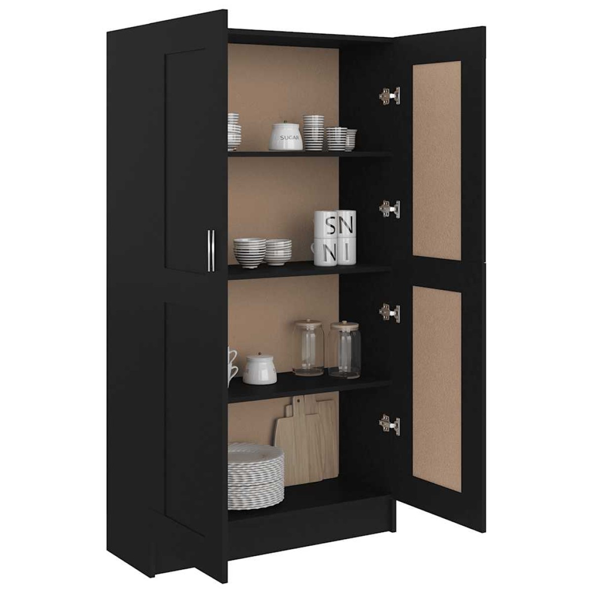 vidaXL Βιβλιοθήκη Μαύρη 82,5 x 30,5 x 150 εκ. Μοριοσανίδα