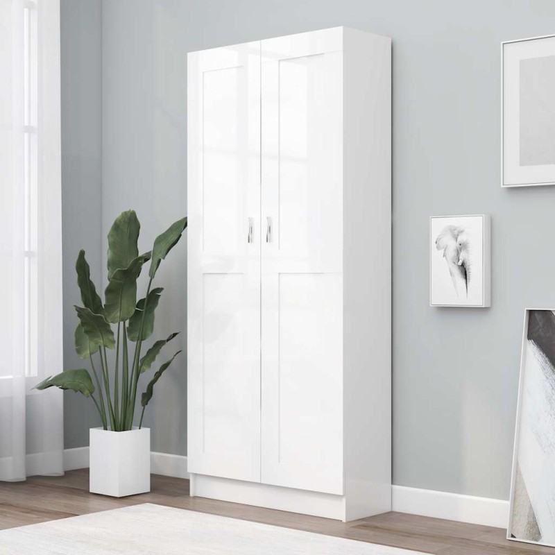vidaXL Βιβλιοθήκη Λευκή 82,5 x 30,5 x 185,5 εκ. Επεξ. Ξύλο