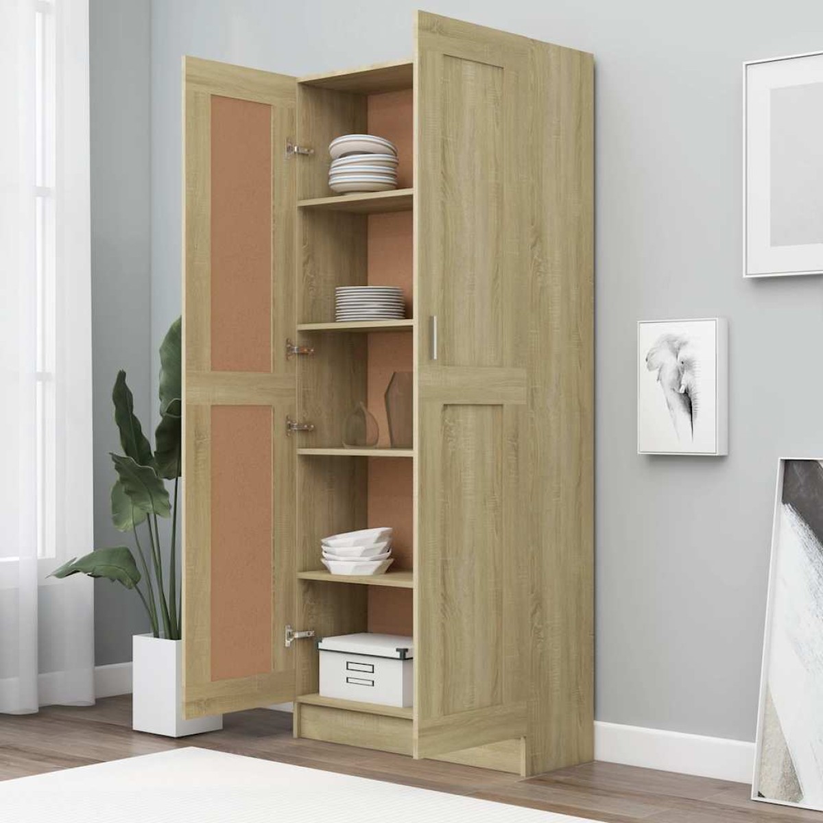 vidaXL Βιβλιοθήκη Χρώμα Sonoma Δρυς 82,5x30,5x185,5 εκ. Μοριοσανίδα