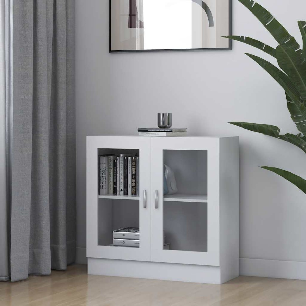 vidaXL Βιτρίνα Λευκή 82,5 x 30,5 x 80 εκ. Μοριοσανίδα