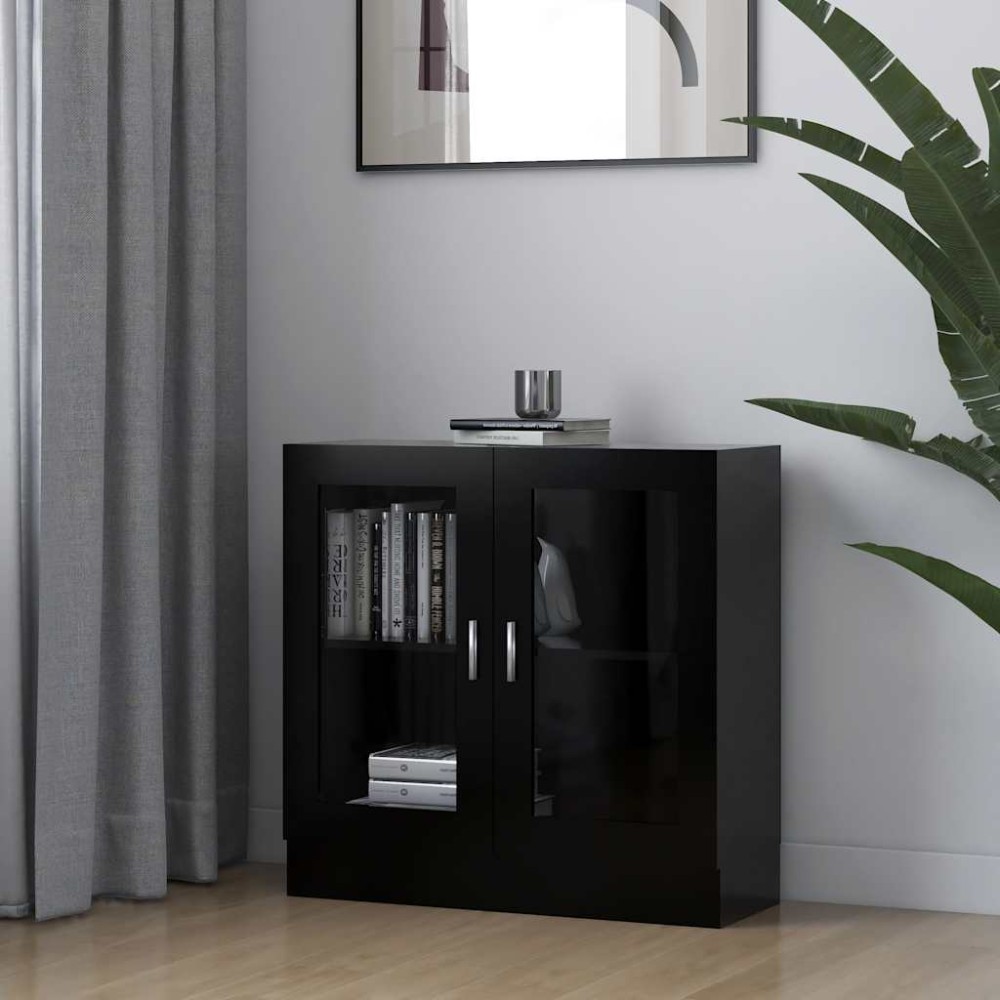 vidaXL Βιτρίνα Μαύρη 82,5 x 30,5 x 80 εκ. Επεξ. Ξύλο