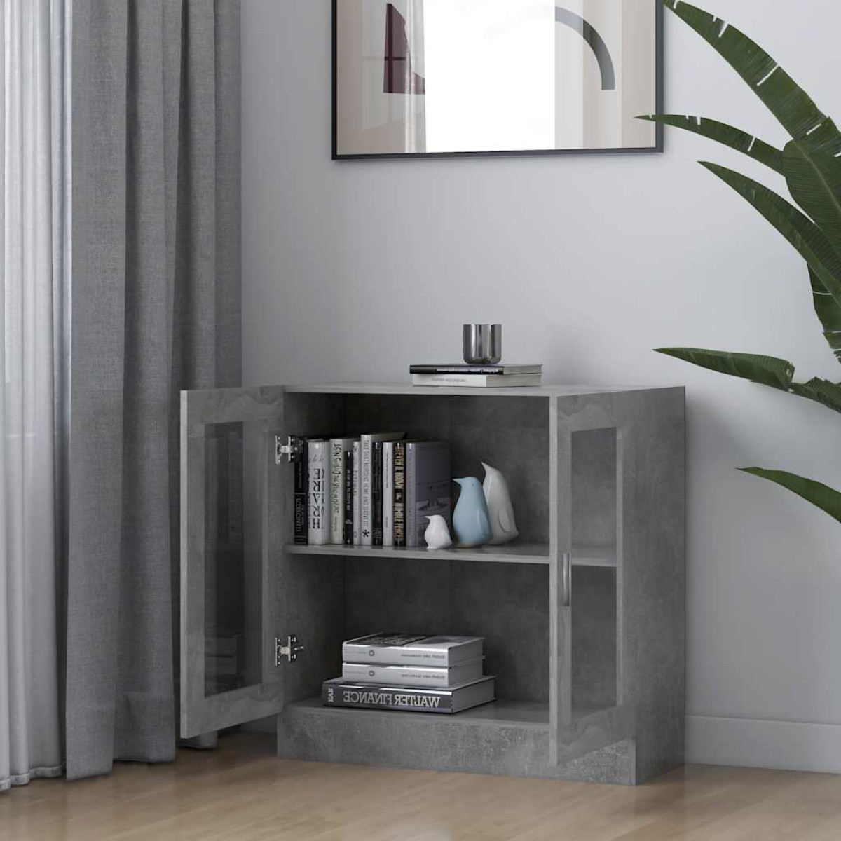 vidaXL Βιτρίνα Γκρι του Σκυροδέματος 82,5 x 30,5 x 80 εκ. Μοριοσανίδα