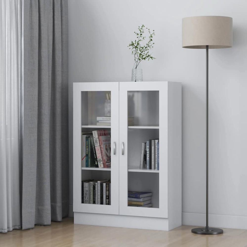 vidaXL Βιτρίνα Λευκή 82,5 x 30,5 x 115 εκ. Επεξ. Ξύλο