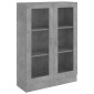 vidaXL Βιτρίνα Γκρι του Σκυροδέματος 82,5 x 30,5 x 115 εκ. Μοριοσανίδα