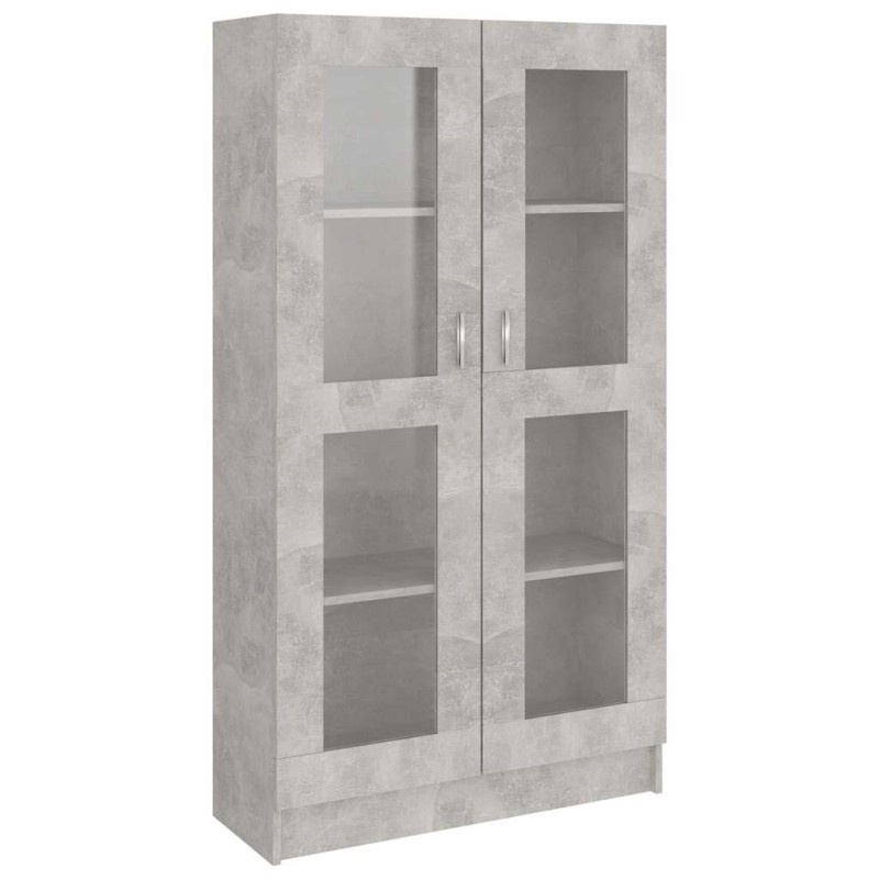 vidaXL Βιτρίνα Γκρι του Σκυροδέματος 82,5 x 30,5 x 150 εκ. Επεξ. Ξύλο