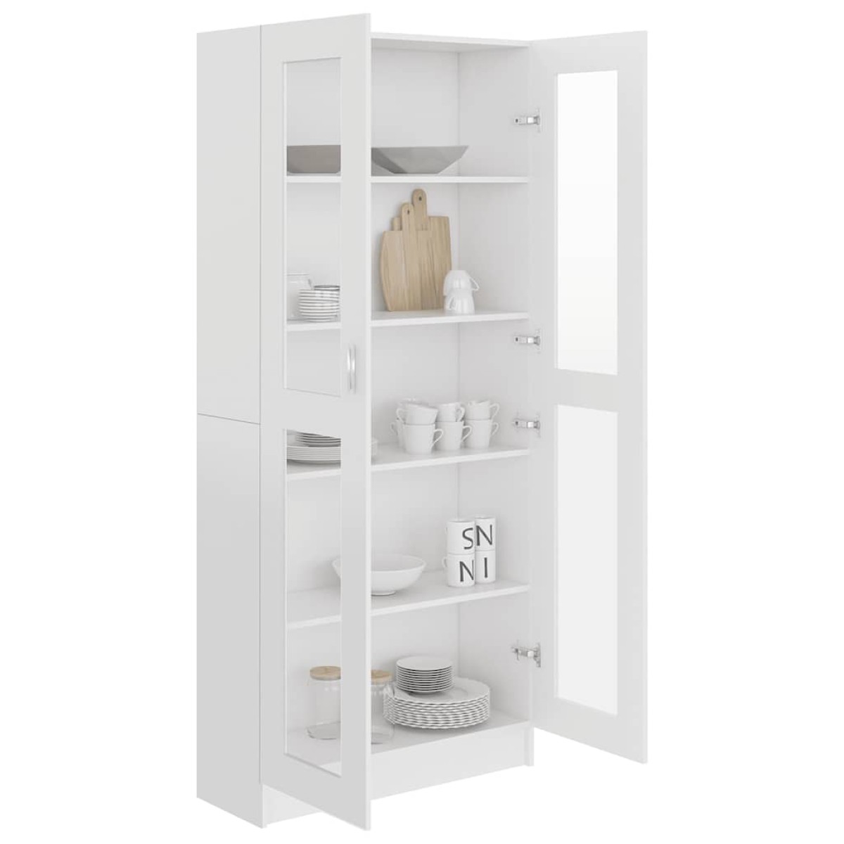 vidaXL Βιτρίνα Λευκή 82,5 x 30,5 x 185,5 εκ. Μοριοσανίδα