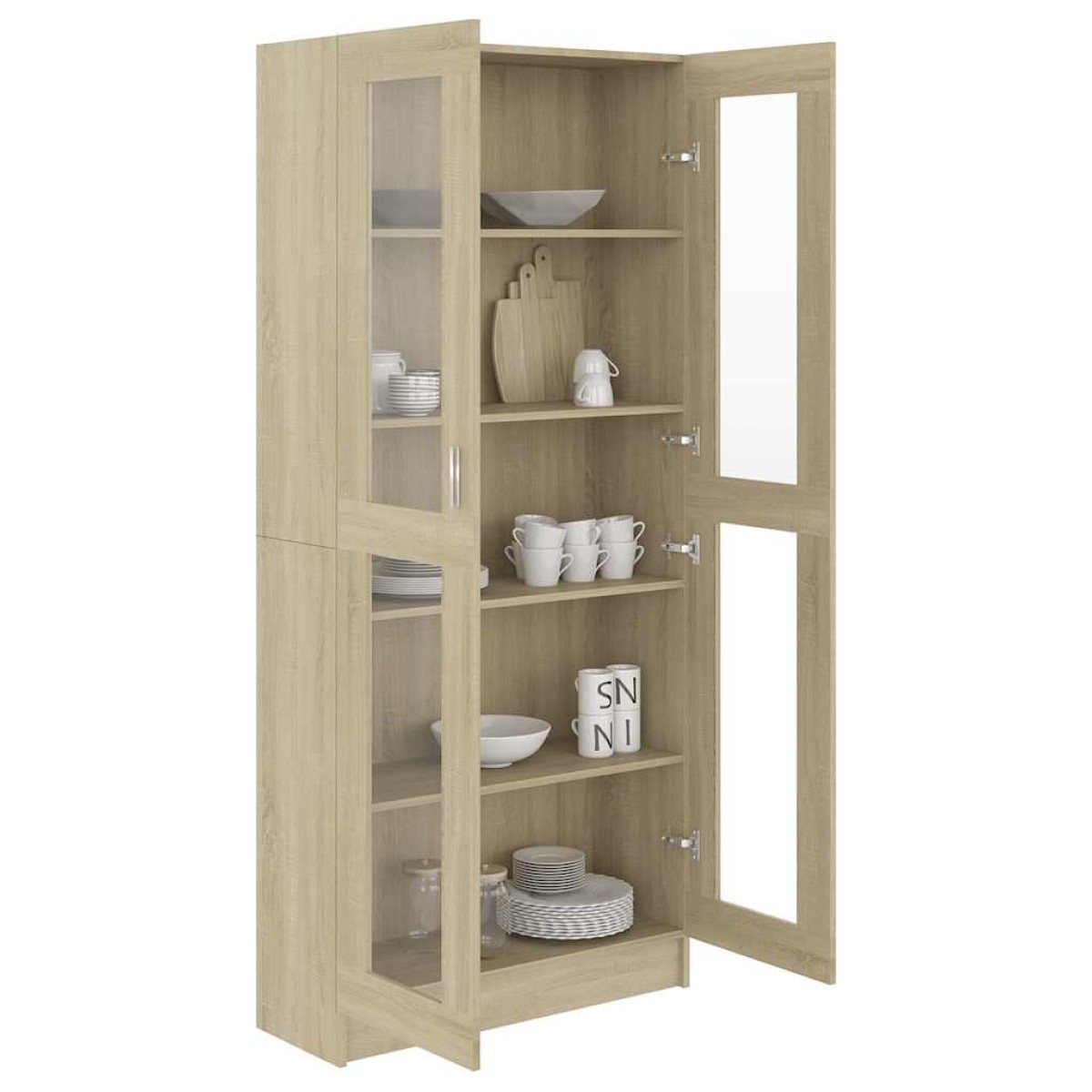 vidaXL Βιτρίνα Χρώμα Sonoma Δρυς 82,5 x 30,5 x 185,5 εκ. Μοριοσανίδα