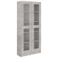 vidaXL Βιτρίνα Γκρι του Σκυροδέματος 82,5x30,5x185,5 εκ. Μοριοσανίδα