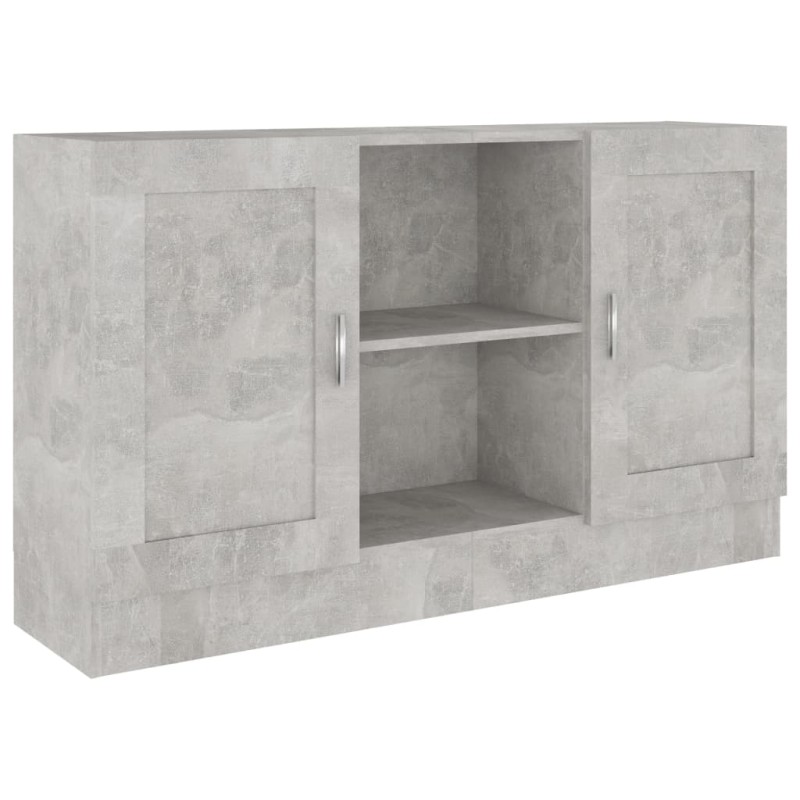 vidaXL Μπουφές Γκρι Σκυροδέματος 120 x 30,5 x 70 εκ. από Επεξ. Ξύλο